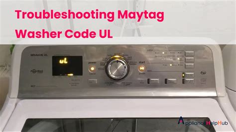 Maytag bravos xl washer ul code - I have a Maytag Bravos XL (model code MVWB850YG1). The UL code would appear prior to the start of the final spin cycle (preventing the completion of the wash cycle). I replaced the 4 suspension rods, … read more